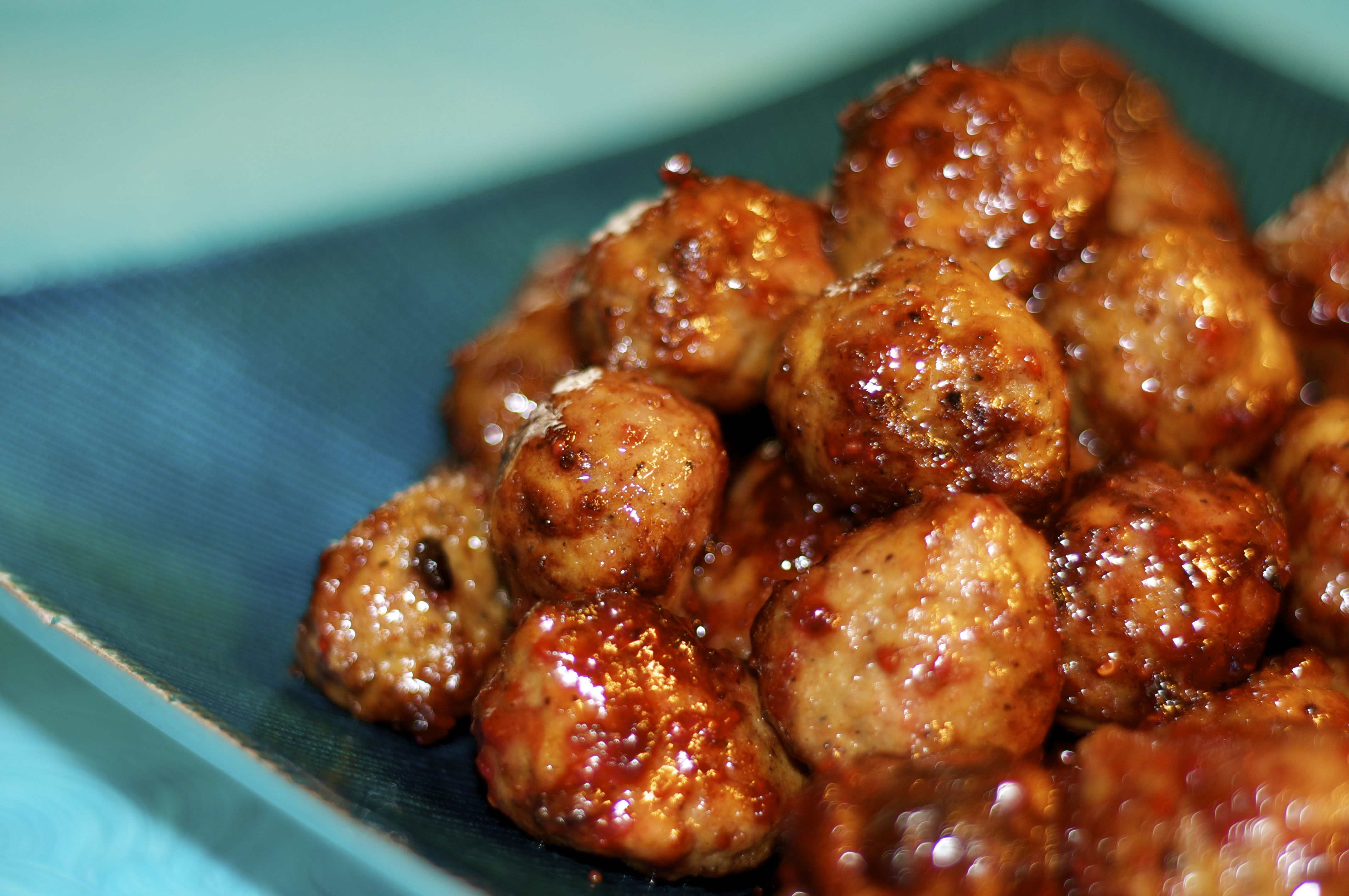 Chicken Meatball with Raspberry Chipotle Sauce